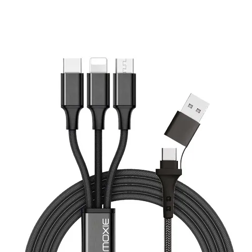 Porte clef cable de charge 5 en 1 en aluminium et Nylon