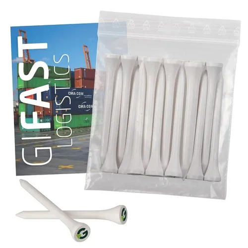 Sachet de 20 tees de golf 70 mm personnalisables avec carte