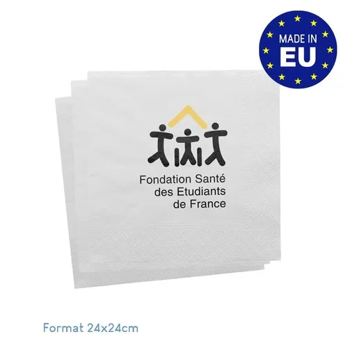 Serviette Cocktail 24x24cm Personnalisée 2 Plis - Dès 5400 ex.