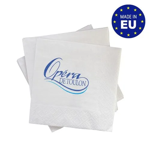 Serviette Cocktail 24x24cm Personnalisée 2 Plis - Dès 5400 ex.