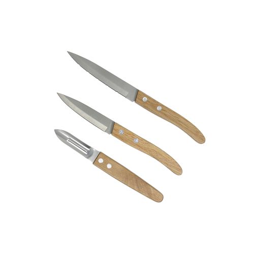Set de 3 Couteaux de Cuisine Personnalisables en Acier Inoxydable