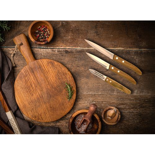 Set de 3 Couteaux de Cuisine Personnalisables en Acier Inoxydable