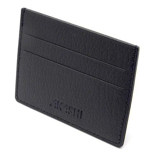 PORTE-CARTES HORIZONTAL AVEC OU SANS ANTI-RFID CUIR RECYCLÉ NOIR - MADE IN EUROPE