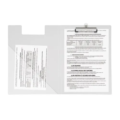 Porte-documents avec rabat personnalisable - Clip et poche intégrés