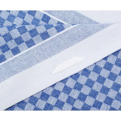 Torchon à carreaux bleu et blanc personnalisable par sérigraphie