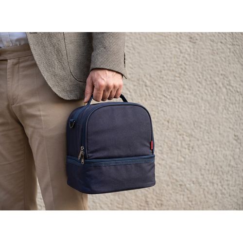Sac à Bento Isotherme Double Compartiment Bleu Nuit Personnalisable