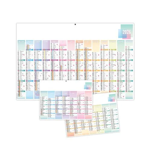 PASTEL 2026 - MAXI 650 x 405 mm - LEGER 400G - DOS VIERGE - SANS MARQUAGE - 1 TROU EN TETE