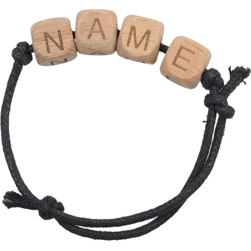 Bracelet Personnalisable en Coton et Perles Bois Alphabet