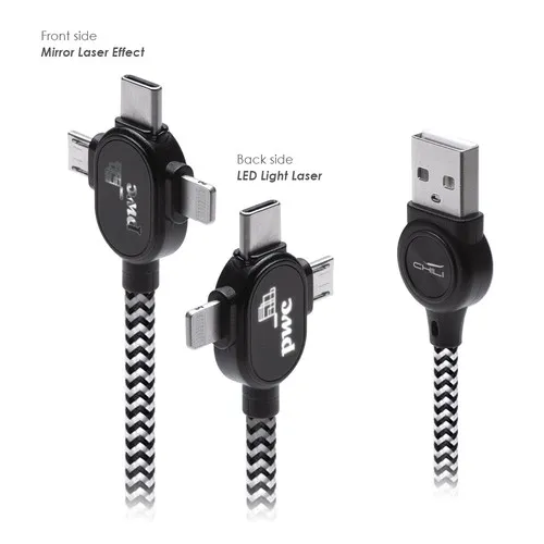 CABLE LED 3EN1 TRANFERT ET CHARGE **