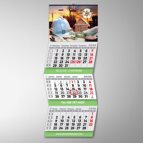 Calendrier Mural 3 Mois Vue Internationale Personnalisable