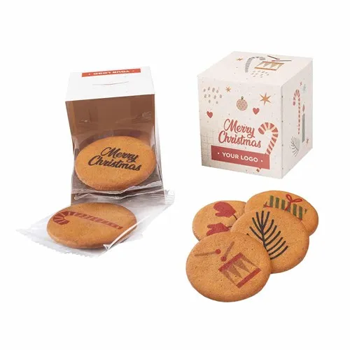 BISCUITS PUBLICITAIRES LOGO COOKIE BOX 6 PIÈCES