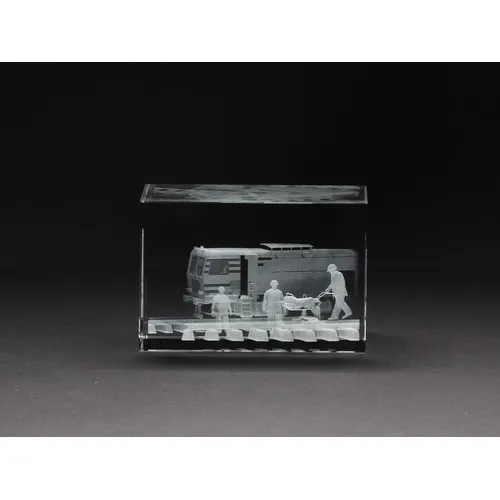 Bloc en cristal personnalisable avec gravure 2D et 3D