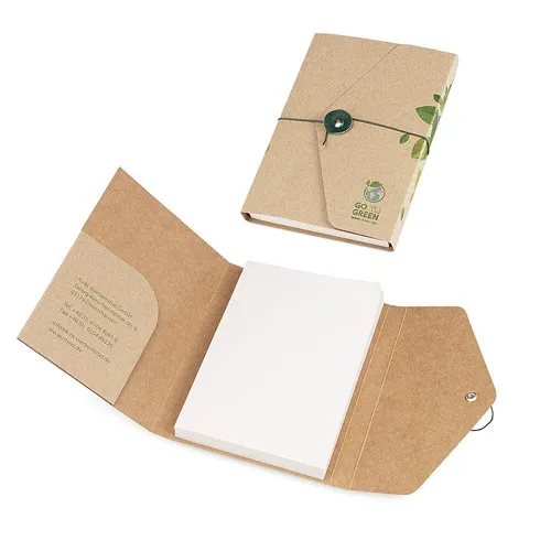 Bloc-notes écologique avec couverture souple kraft tripartite