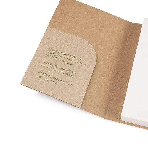 Bloc-notes écologique avec couverture souple kraft tripartite