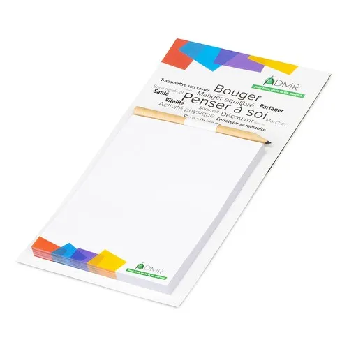 Bloc-notes standard avec aimant et porte-crayon