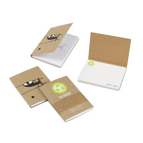 Blocs-notes adhésifs avec couverture souple en papier kraft