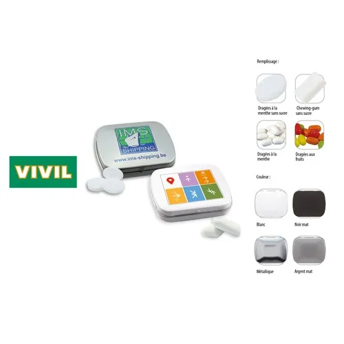 Boîte-à-charnière-59, Chewing-Gums dragées (Boîte)