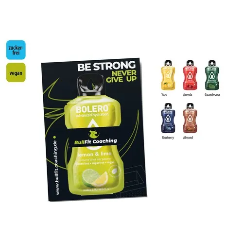 BOLERO Drinks Carte publicitaire, BOLERO Poudre pour boisson sans sucre