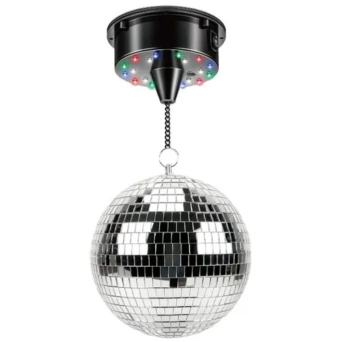 Boule à facette 12cm et moteur rotatif 18 Leds