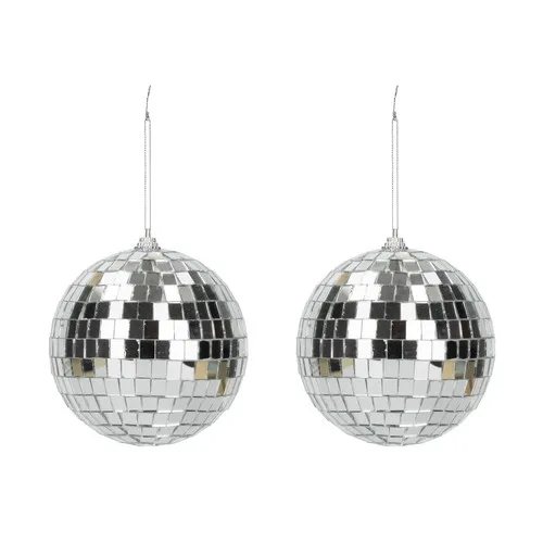 BOULE DISCO SILVER 10CM x2