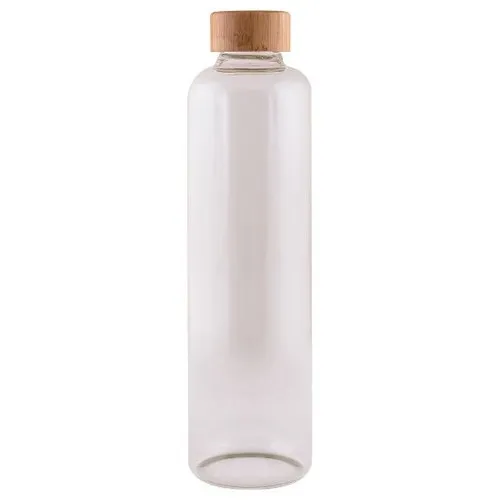 Bouteille en verre 100cl avec bouchon en bois – Sans personnalisation