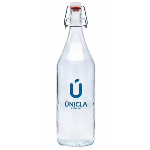 Bouteille en verre RETRO LISA, avec bouchon mécanique. 500 ml. . Vitrifié permanent