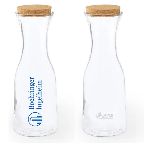 Bouteille en verre ROPER 1 l avec bouchon en liège Impression lavage à la main