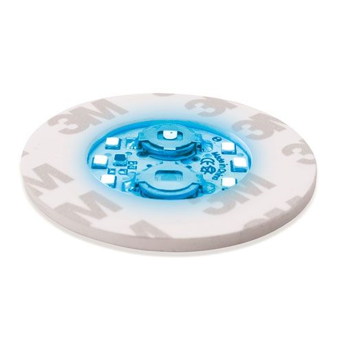 Badge LED lumineux personnalisable - Blanc fixe et clignotant