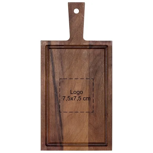 Planche à Servir Noyer 33x16 cm avec Poignée - Personnalisable