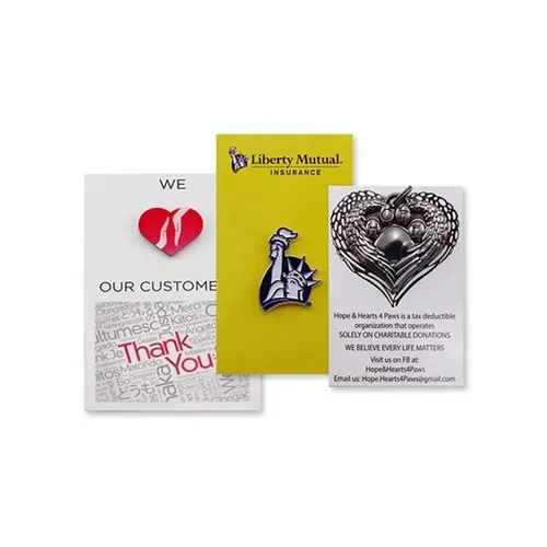 Épingle à revers personnalisable avec carte papier - Alliage zinc doré