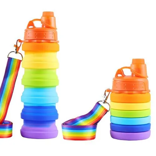 Bouteille Pliable 500ml Personnalisable - Silicone Alimentaire