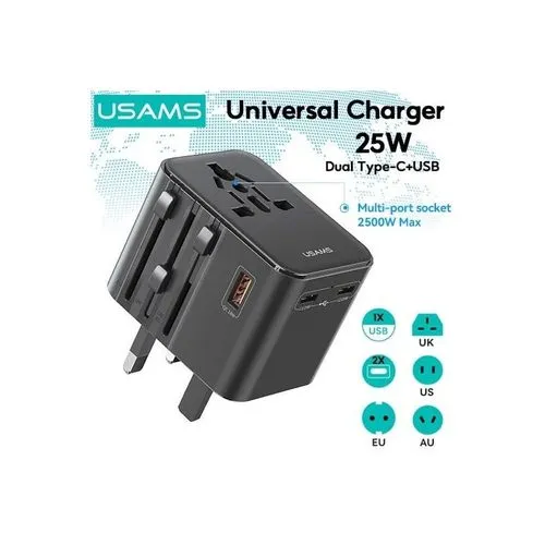 Chargeur Secteur USB-C 25W International 4-en-1 Personnalisable
