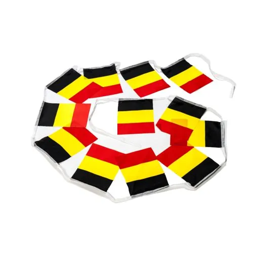 Ligne de drapeaux tricolores Belgique personnalisables par sérigraphie