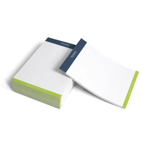BLOC-NOTE ENCOLLE - MAXI 210 x 297 mm - 100 FEUILLES 80g OFFSET JAUNE PASTEL - IMPRESSION RECTO QUADRI