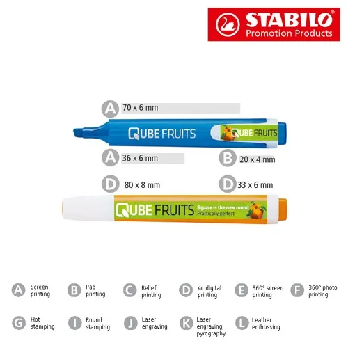 Set de 4 Surligneurs Plats Personnalisables avec Étui de Poche