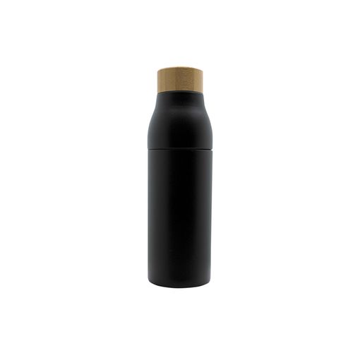 Bouteille isotherme 600ml dévissable, bouchon bambou personnalisable