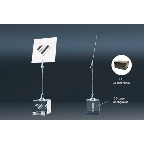Porte-Mémo Cube Cristal 3D Personnalisable avec Coffret Cadeau
