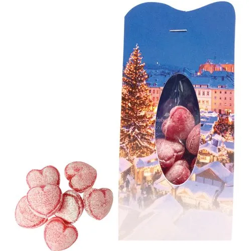 Bonbons Cœurs au Vin Chaud Personnalisés - Cadeau Client Noël