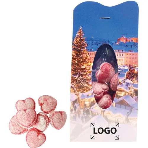 Bonbons Cœurs au Vin Chaud Personnalisés - Cadeau Client Noël