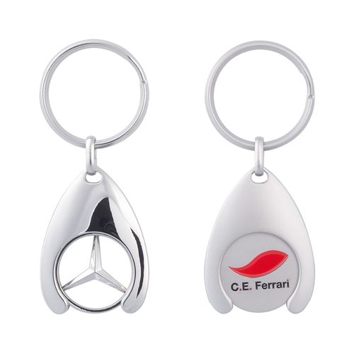 Porte-clés Jeton Métal Personnalisable - Émaillage 1 Couleur
