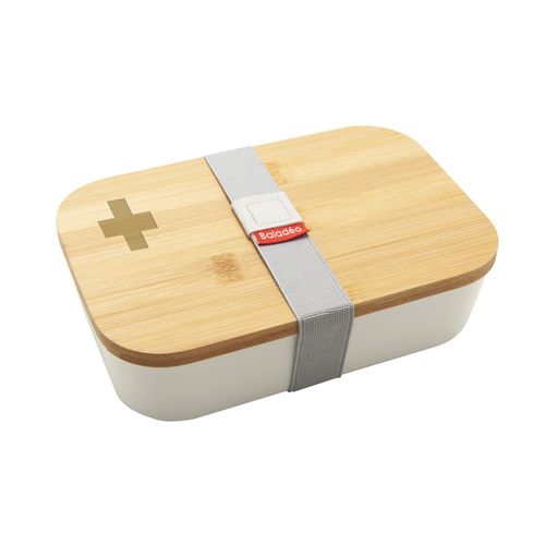 Boîte de premiers secours complète avec couvercle bambou personnalisable