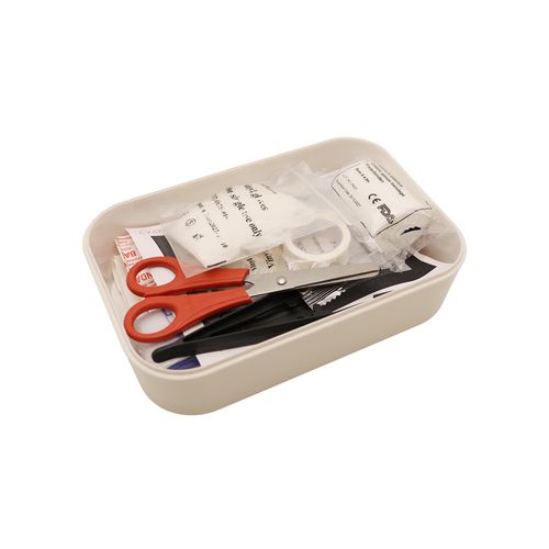 Boîte de premiers secours complète avec couvercle bambou personnalisable