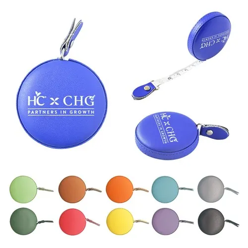 Mètre Ruban Rond 1,5m avec Étui Cuir Personnalisable