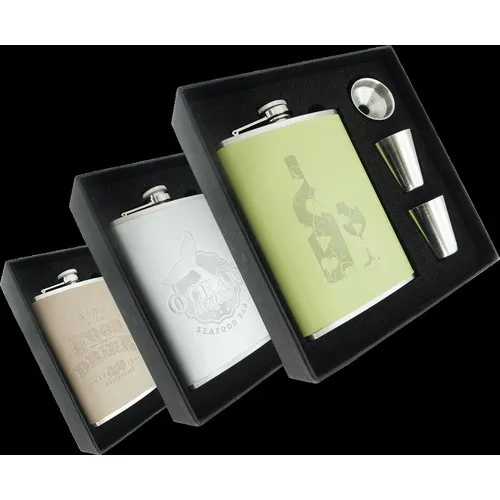 Coffret Cadeau Flasque et Verres Personnalisable - Coffret Prestige