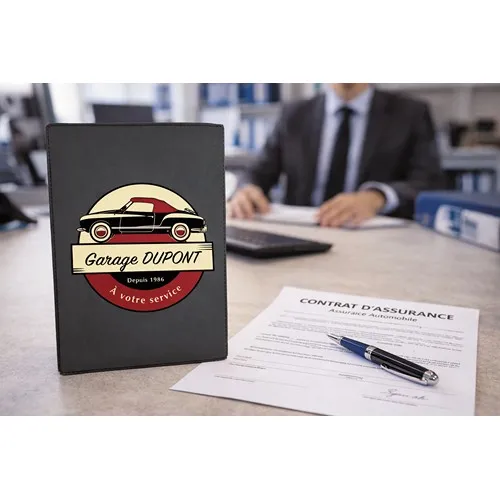 Porte-cartes grise 4 volets (2 opaque/2 cristal)