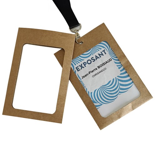 Porte-badge écologique kraft personnalisable – A5, A6 ou sur mesure