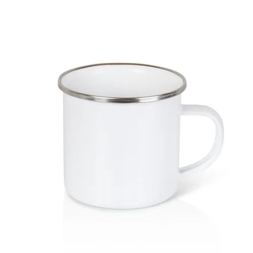 Tasse en émail blanc personnalisable - Impression par sublimation