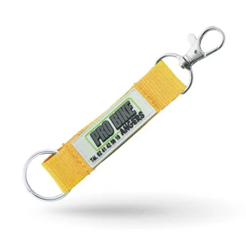 Porte-clés mousqueton + lanière avec PVC injecté