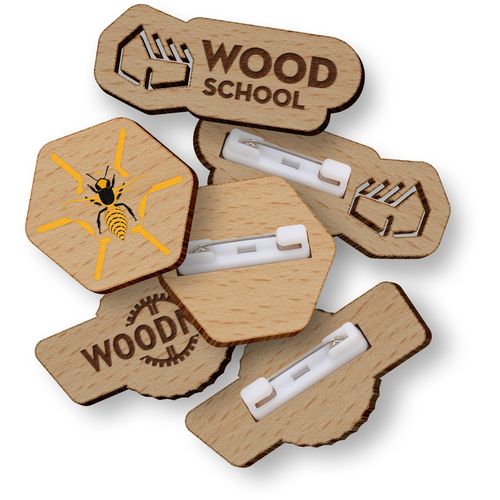 Badge Bois Personnalisé MDF - Fabrication Française Éco-responsable