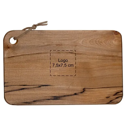 Planche à découper rectangulaire en hévéa 35x22 cm personnalisable
